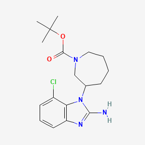 molecular formula C18H25ClN4O2 B13393160 tert-butyl (3R)-3-(2-amino-7-chloro-1H-1,3-benzodiazol-1-yl)azepane-1-carboxylate 