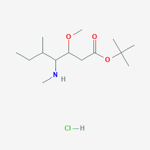 molecular formula C14H30ClNO3 B13393162 Tert-butyl 3-methoxy-5-methyl-4-(methylamino)heptanoate;hydrochloride 