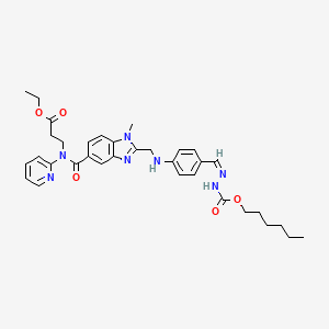 molecular formula C34H41N7O5 B13393179 ethyl 3-[[2-[[4-[(Z)-(hexoxycarbonylhydrazinylidene)methyl]anilino]methyl]-1-methylbenzimidazole-5-carbonyl]-pyridin-2-ylamino]propanoate 