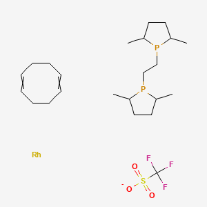 molecular formula C23H40F3O3P2RhS- B13393182 Cycloocta-1,5-diene;1-[2-(2,5-dimethylphospholan-1-yl)ethyl]-2,5-dimethylphospholane;rhodium;trifluoromethanesulfonate 