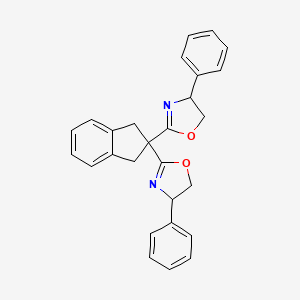 molecular formula C27H24N2O2 B13393218 4-Phenyl-2-[2-(4-phenyl-4,5-dihydro-1,3-oxazol-2-yl)-1,3-dihydroinden-2-yl]-4,5-dihydro-1,3-oxazole 