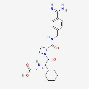molecular formula C22H31N5O4 B13393227 N-[2-(2-{[(4-Carbamimidoylphenyl)methyl]carbamoyl}azetidin-1-yl)-1-cyclohexyl-2-oxoethyl]glycine 