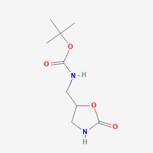 molecular formula C9H16N2O4 B1339324 tert-Butyl N-[(2-oxo-1,3-oxazolan-5-yl)methyl]-carbamate CAS No. 212913-13-8