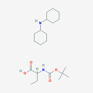 molecular formula C21H40N2O4 B13393245 N-cyclohexylcyclohexanamine;2-[(2-methylpropan-2-yl)oxycarbonylamino]butanoic acid 