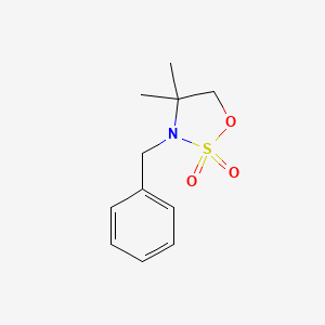 molecular formula C11H15NO3S B1339329 1,2,3-Oxathiazolidine, 4,4-dimethyl-3-(phenylmethyl)-, 2,2-dioxide CAS No. 228547-64-6