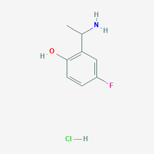 molecular formula C8H11ClFNO B13393317 2-(1-Aminoethyl)-4-fluorophenol hydrochloride 