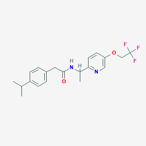 molecular formula C20H23F3N2O2 B13393319 (R)-2-(4-Isopropylphenyl)-N-[1-[5-(2,2,2-trifluoroethoxy)-2-pyridinyl]ethyl]acetamide 