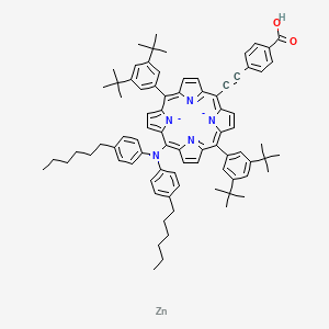 molecular formula C81H89N5O2Zn-2 B13393349 4-[2-[10,20-bis(3,5-ditert-butylphenyl)-15-(4-hexyl-N-(4-hexylphenyl)anilino)porphyrin-22,24-diid-5-yl]ethynyl]benzoic acid;zinc 