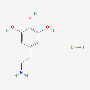 molecular formula C8H12BrNO3 B13393350 5-(2-Aminoethyl)benzene-1,2,3-triol,hydrobromide CAS No. 20555-57-1