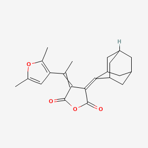 molecular formula C22H24O4 B13393390 (E)-3-(adamantan-2-ylidene)-4-(1-(2,5-dimethylfuran-3-yl)ethylidene)dihydrofuran-2,5-dione 