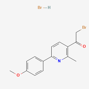 molecular formula C15H15Br2NO2 B13393416 2-Bromo-1-[6-(4-methoxyphenyl)-2-methylpyridin-3-YL]ethanone hydrobromide 