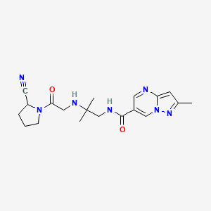 molecular formula C19H25N7O2 B13393428 N-[2-[[2-(2-cyanopyrrolidin-1-yl)-2-oxoethyl]amino]-2-methylpropyl]-2-methylpyrazolo[1,5-a]pyrimidine-6-carboxamide 