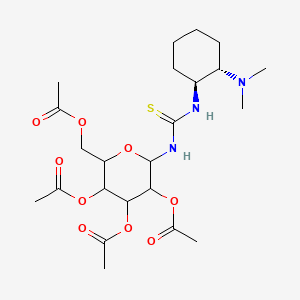 molecular formula C23H37N3O9S B13393474 N-[(1S,2S)-2-(Dimethylamino)cyclohexyl]-N'-(2,3,4,6-tetra-O-acetyl-|A-D-glucopyranosyl)thiourea 