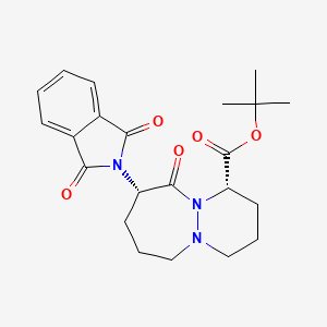 molecular formula C22H27N3O5 B13393493 (1S,9S)-Tert-butyl 9-(1,3-dioxoisoindolin-2-YL)-10-oxooctahydro-1H-pyridazino[1,2-A][1,2]diazepine-1-carboxylate 