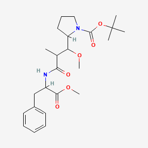 molecular formula C24H36N2O6 B13393502 tert-Butyl (S)-2-((1R,2R)-1-methoxy-3-(((S)-1-methoxy-1-oxo-3-phenylpropan-2-yl)amino)-2-methyl-3-oxopropyl)pyrrolidine-1-carboxylate 