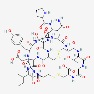 molecular formula C60H90N16O22S4 B13393516 H-DL-Pro-DL-Asn-DL-xiThr-DL-Cys(1)-DL-Glu-DL-xiIle-DL-Cys(2)-DL-Ala-DL-Tyr-DL-Ala-DL-Ala-DL-Cys(1)-DL-xiThr-Gly-DL-Cys(2)-OH 