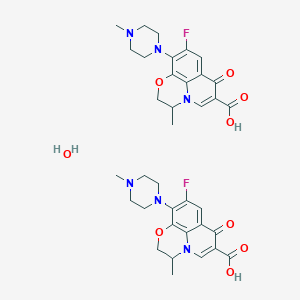 molecular formula C36H42F2N6O9 B13393588 7-fluoro-2-methyl-6-(4-methylpiperazin-1-yl)-10-oxo-4-oxa-1-azatricyclo[7.3.1.05,13]trideca-5(13),6,8,11-tetraene-11-carboxylic acid;hydrate 