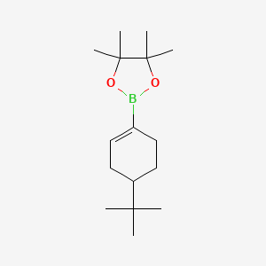 molecular formula C16H29BO2 B1339359 2-[4-(1,1-二甲基乙基)-1-环己烯-1-基]-4,4,5,5-四甲基-1,3,2-二氧杂硼烷 CAS No. 287944-06-3