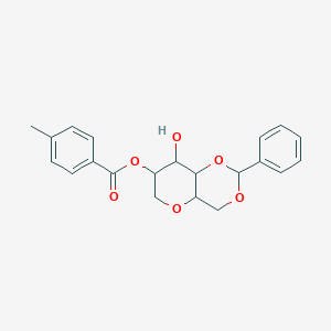 molecular formula C21H22O6 B13393590 (8-Hydroxy-2-phenyl-4,4a,6,7,8,8a-hexahydropyrano[3,2-d][1,3]dioxin-7-yl) 4-methylbenzoate 