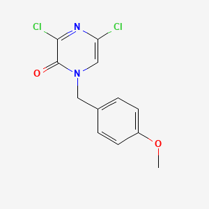 molecular formula C12H10Cl2N2O2 B1339364 1-(4-methoxybenzyl)-3,5-dichloropyrazine-2(1H)-one CAS No. 393860-82-7