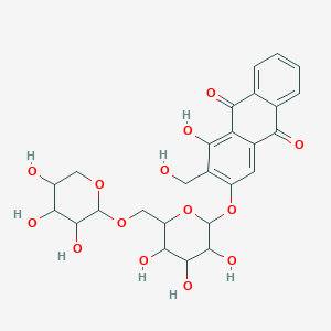 molecular formula C26H28O14 B13393696 Anthraquinone base + 2O, MeOH, O-Hex-Pen 