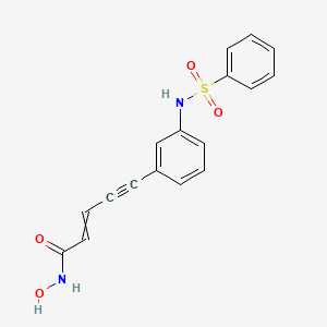 molecular formula C17H14N2O4S B13393740 5-[3-(benzenesulfonamido)phenyl]-N-hydroxypent-2-en-4-ynamide 