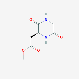 molecular formula C7H10N2O4 B13393757 methyl 2-[(2S)-3,6-dioxopiperazin-2-yl]acetate 