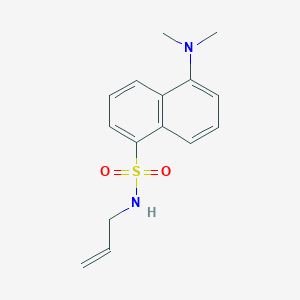 molecular formula C15H18N2O2S B13393775 1-Naphthalenesulfonamide, 5-(dimethylamino)-N-2-propenyl- CAS No. 25458-73-5