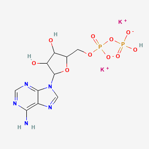 molecular formula C10H13K2N5O10P2 B13393794 Dipotassium;[[5-(6-aminopurin-9-yl)-3,4-dihydroxyoxolan-2-yl]methoxy-oxidophosphoryl] hydrogen phosphate 