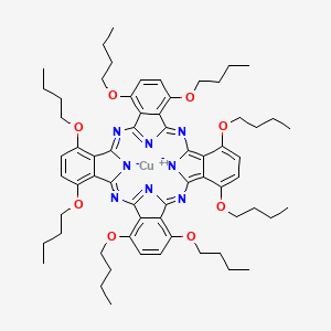 molecular formula C64H80CuN8O8 B13393820 copper;5,8,14,17,23,26,32,35-octabutoxy-2,11,20,29,37,39-hexaza-38,40-diazanidanonacyclo[28.6.1.13,10.112,19.121,28.04,9.013,18.022,27.031,36]tetraconta-1,3,5,7,9,11,13,15,17,19(39),20,22,24,26,28,30(37),31,33,35-nonadecaene 
