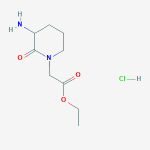molecular formula C9H17ClN2O3 B13393829 Ethyl (S)-2-(3-Amino-2-oxo-1-piperidinyl)acetate Hydrochloride 