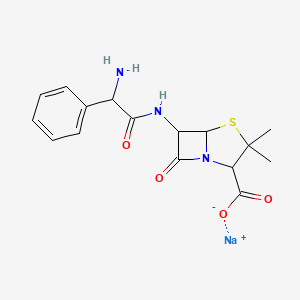 molecular formula C16H18N3NaO4S B13393884 sodium;6-[(2-amino-2-phenylacetyl)amino]-3,3-dimethyl-7-oxo-4-thia-1-azabicyclo[3.2.0]heptane-2-carboxylate 
