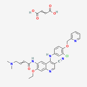 molecular formula C34H33ClN6O7 B13393948 but-2-enedioic acid;N-[4-[3-chloro-4-(pyridin-2-ylmethoxy)anilino]-3-cyano-7-ethoxyquinolin-6-yl]-4-(dimethylamino)but-2-enamide 