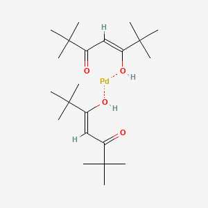 molecular formula C22H40O4Pd B13394024 Bis(2,2,6,6-tetramethyl-3,5-heptanedionato)palladium(II) 