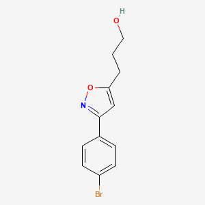 molecular formula C12H12BrNO2 B1339417 3-(p-Bromophenyl)-5-(gamma-hydroxypropyl)isoxazole 