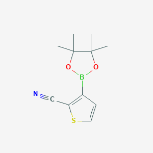 B1339508 3-(4,4,5,5-Tetramethyl-1,3,2-dioxaborolan-2-YL)thiophene-2-carbonitrile CAS No. 942070-34-0