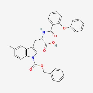 molecular formula C33H28N2O6 B1339523 1-[(Benzyloxy)carbonyl]-5-methyl-N-(2-phenoxybenzoyl)tryptophan CAS No. 753504-14-2