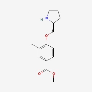 molecular formula C14H19NO3 B1339533 methyl 3-methyl-4-[[(2S)-pyrrolidin-2-yl]methoxy]benzoate CAS No. 922529-32-6