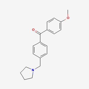 molecular formula C19H21NO2 B1339537 4-Methoxy-4'-pyrrolidinomethyl benzophenone CAS No. 898776-01-7