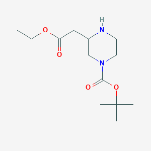molecular formula C13H24N2O4 B1339541 tert-Butyl 3-(2-ethoxy-2-oxoethyl)piperazine-1-carboxylate CAS No. 849547-86-0