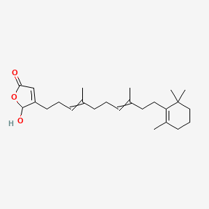 molecular formula C25H38O3 B13395520 4-[(3E,7E)-4,8-Dimethyl-10-(2,6,6-trimethyl-1-cyclohexen-1-yl)-3,7-decadien-1-yl]-5-hydroxy-2(5H)-furanone 