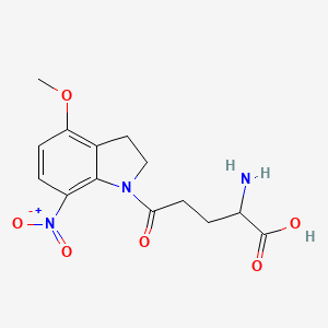 molecular formula C14H17N3O6 B13395562 (S)-2-Amino-5-(4-methoxy-7-nitro-1-indolinyl)-5-oxopentanoic Acid 
