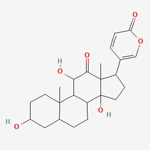 molecular formula C24H32O6 B13395598 12-Oxo-3-beta,11-alpha,14-trihydroxy-5-beta-bufa-20,22-dienolide 