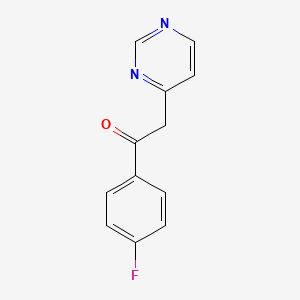 molecular formula C12H9FN2O B1339570 1-(4-Fluorophenyl)-2-(pyrimidin-4-yl)ethanone CAS No. 36827-98-2