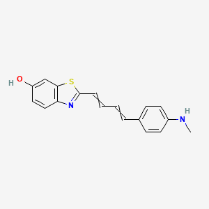 molecular formula C18H16N2OS B13395719 6-Benzothiazolol, 2-[4-[4-(methylamino)phenyl]-1,3-butadien-1-yl]- 