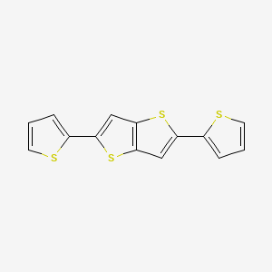 molecular formula C14H8S4 B1339573 2,5-Di(thiophen-2-yl)thieno[3,2-b]thiophene CAS No. 21210-90-2