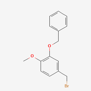 molecular formula C15H15BrO2 B1339574 2-(Benzyloxy)-4-(bromomethyl)-1-methoxybenzene CAS No. 55667-12-4