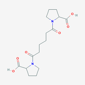 molecular formula C16H24N2O6 B13395771 1-[6-(2-Carboxypyrrolidin-1-yl)-6-oxohexanoyl]pyrrolidine-2-carboxylic acid 