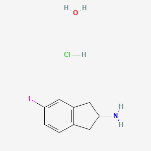 molecular formula C9H13ClINO B13395785 5-Iodo-2,3-dihydro-1H-inden-2-amine hydrochloride hydrate 