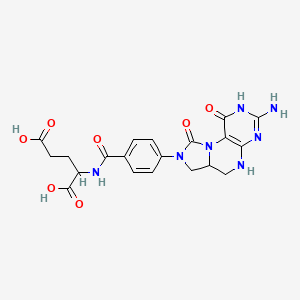 molecular formula C20H21N7O7 B13395789 2-[[4-(3-amino-1,9-dioxo-5,6,6a,7-tetrahydro-2H-imidazo[1,5-f]pteridin-8-yl)benzoyl]amino]pentanedioic acid 